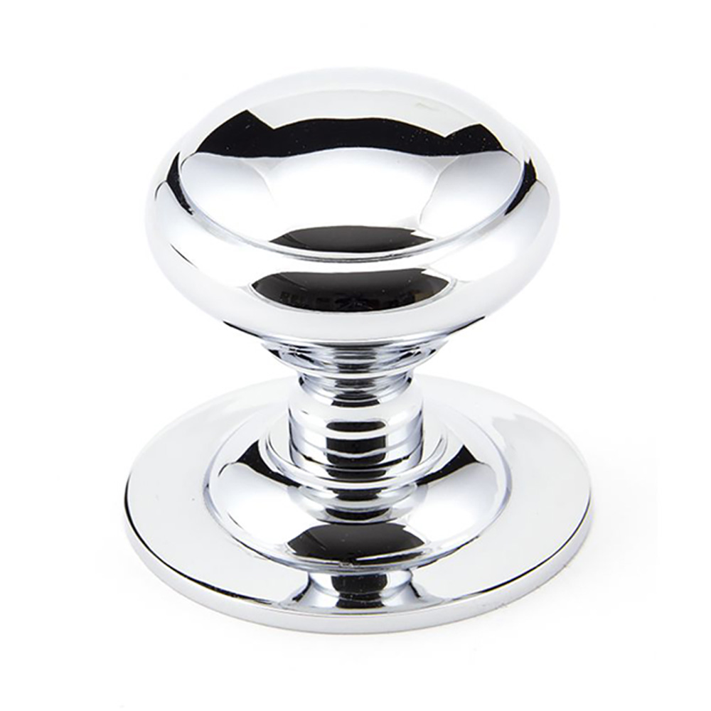 From the Anvil Round Centre Door Knob - Polished Chrome